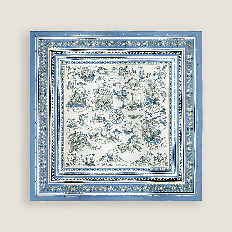 HERMES　カレジェアン　Tatouages Marins Bandana Tatouages Marins Bandana studded scarf 70 | Hermès USA